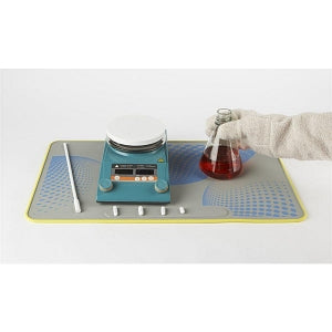 Heathrow Scientific Silicone Lab Mats - Silicone Lab Mat, 14" x 23.5" x 1", Yellow-Gray / Blue - HS120506