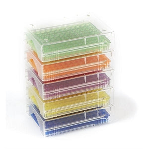 Heathrow Scientific 96-Well PCR Tube Rack - Low-Temp PCR Tube Rack for 2mL Tubes, 96-Well, 5/Pack, Blue - HS120539