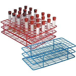 Heathrow 13 and 16 mm Wire Tube Racks - HDPE-Coated Wire Tube Rack, 9 x 12 Array, 16 mm Well Dia., 108 Wells, Red - HS23108