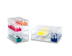 Heathrow Scientific Vertical 80-Well Acrylic Storage Rack - Vertical Storage Rack for 80-Well Tube Racks, Clear - HS23263A