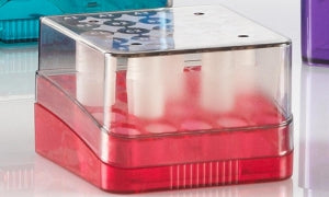 Heathrow Arctic Squares Cryogenic Tube Storage Boxes - Arctic Squares Polycarbonate Cryogenic Tube Storage Box, 25-Place, Red - HS23325A