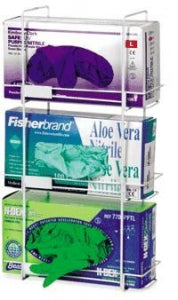 Heathrow Scientific Wire Glove Box Holder - Glove Box Holder, 3-Box, HDPE-Coated Wire, White - HS23458