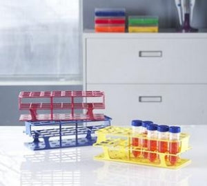 Heathrow Scientific Durable Non-Wire Tube Racks - RACK TUBE FULL POM 72-PLACE 16MM BLUE - HS27512B