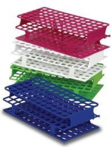 Heathrow Scientific OneRack Polypropylene Tube Racks - OneRack Tube Rack, Full-Size, Polypropylene, 13mm, 72-Place, White - HS27551A