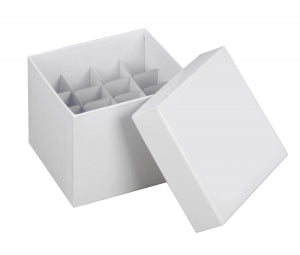 Heathrow Cardboard Cryogenic Vial Boxes and Partitions - Cryogenic Vial Box with Lid, Red, 1.5 mL and 2 mL, 2" - HS2860CR