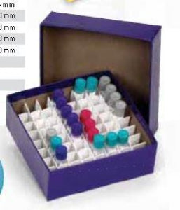 Heathrow Cardboard Cryogenic Vial Boxes and Partitions - Cryogenic Vial Box, Assorted Colors, 1.5 mL and 2 mL, 2" - HS2860C