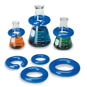 Heathrow Scientific Lead Rings (Vessel Stabilizers) - Vinyl-Coated Lead Ring, C Shape, Fits 125 to 500 mL, Blue - HS8881A