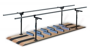 Hausmann Ambulation and Mobility Platform - Parallel Bars, 10', Adjustable 15" to 28" Height - 1393