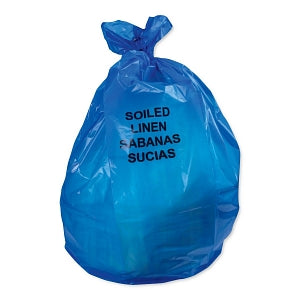 Heritage Bag Printed Soiled Blue Healthcare Rolled Liners - Printed Soiled Healthcare Bag, Blue, 20-30 gal., 1.1 mL, 29" x 42" - A5842SX R01