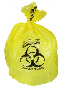 Heritage Bag Printed Biohazard Yellow Healthcare Liners - Printed Biohazard Yellow Healthcare Liner, 1.3 mil, 20-30 gal. - A6043PY