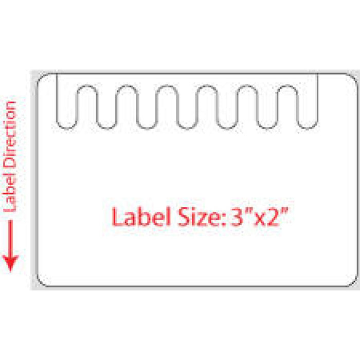 Label Self-Shred Direct Thermal Piggyback Paper Permanent 3" Core 3 X 2" White 1500 Per Roll, 4 Rolls Per Case