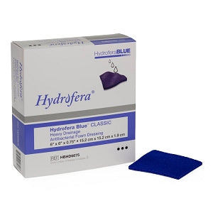 Hydrofera Hydrofera Blue Classic Foam Dressings - Hydrofera Blue Heavy Drainage Foam Dressing, 6" x 6" x 3/4" Thick - HBHD6675