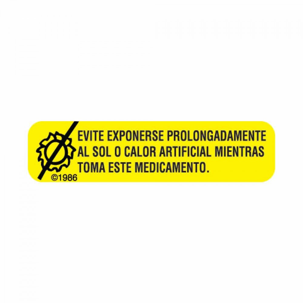 Label Paper Permanent Evite Exponerse 1 9/16" X 3/8" Yellow 500 Per Roll, 2 Rolls Per Box