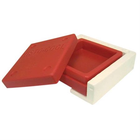 Histo-Cool Small with Insulating Foam Base - Red - 8.625"L x 8"W x 2.5"H