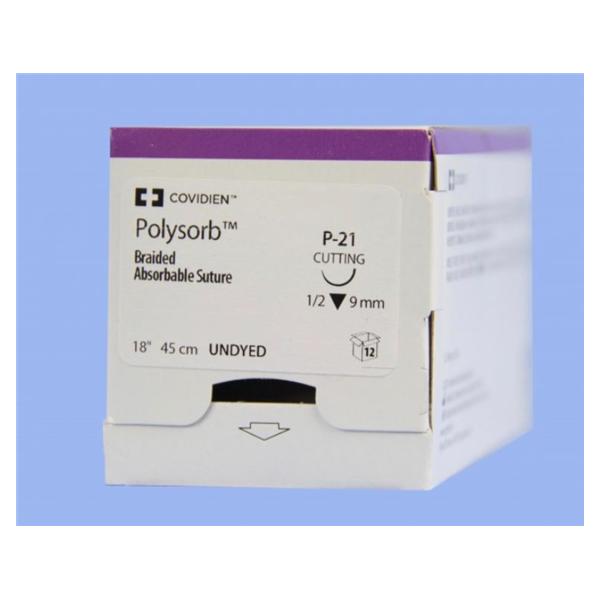 Medtronic Polysorb Suture - Polysorb Suture, P-21, Undyed, Size 4-0, 18" - SL-1645G