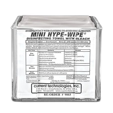 HYPE-WIPE Towels Mini - 3"L x 3"W towelette - 3"L x 3"W pouch