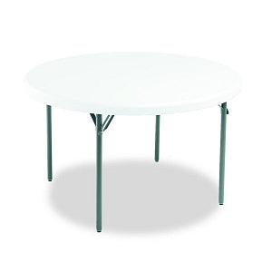 Iceberg Enterprises IndestrucTable TOO 1200 Series Round Fol - IndestrucTables Too 1200 Series Resin Folding Table, Platinum, 48" dia. x 29"h - 65243