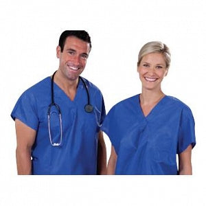 ICP Medical Scrub Tops - Disposable Scrub Top, Blue, Size L - ICP-9000TOP