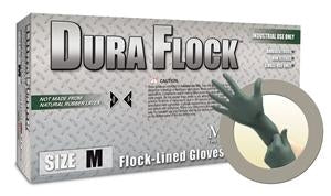 Ansell Healthcare Microflex Dura Flock Nitrile Gloves - Dura Flock Flock-Lined Nitrile Gloves, Size L - DFK-608-L