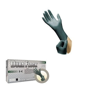 Ansell Healthcare Microflex Dura Flock Nitrile Gloves - Dura Flock Flock-Lined Nitrile Gloves, Size XL - DFK-608-XL