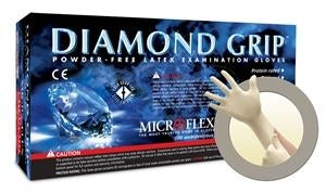 Microflex Diamond Grip Latex Exam Gloves - Powder-Free Latex Exam Gloves with Diamond Grip, Pfizer Only, Size L - MF-300-L