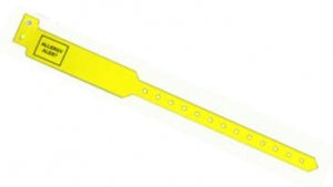 PDC Healthcare Allergy Alert ID Bands - Sentry Alert ID Band with "Allergy Alert" Preprinted, 1" x 11-1/2", Adult, Yellow - 5052-14-PDJ