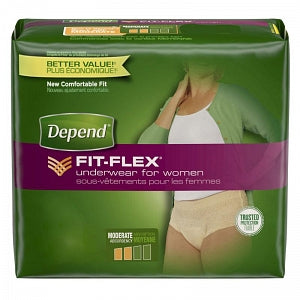 Kimberly-Clark Depend FIT-FLEX Underwear for Women - Depend Underwear, Female, Size L, 38" to 50" - 6938536