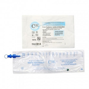 Cure Medical Closed System Catheter Kits - Closed Single System Catheter Kit, 14 Fr - CB14