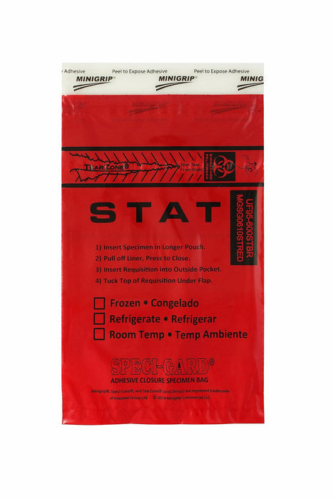 3 Wall Double Pocket STAT Biohazard Bag by Inteplast Group Ltd