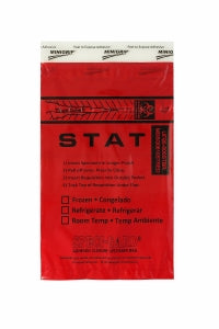 Inteplast Group Ltd 3 Wall Double Pocket STAT Biohazard Bag - 3 Wall Double Pocket Specimen Bag, STAT Biohazard Bag, Red, 6" x 10" - UF95-600STBR