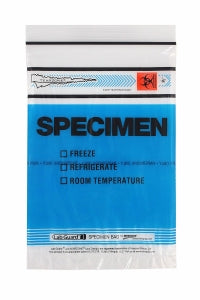 Inteplast Group LAB GUARD Biohazard Specimen Bag with TearZone - Lab Guard Specimen Bag with Tear Zone, 3-Wall, Bio Symbol, 6" x 9", Blue - MGTZ69BLU