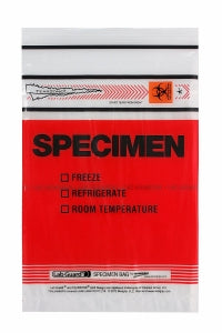 Inteplast Group LAB GUARD Biohazard Specimen Bag with TearZone - Lab Guard Specimen Bag with Tear Zone, 3-Wall, Bio Symbol, 6" x 9", Red - MGTZ69RD