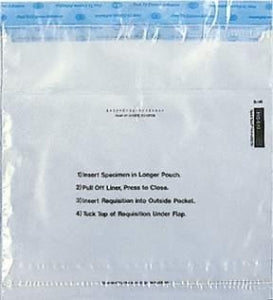 Inteplast Group Ltd 3 Wall Double Pocket Non Biohazard Bag - BAG SPECIMEN 10X10, 2 PCKT, ADHESIVE - UF95-610