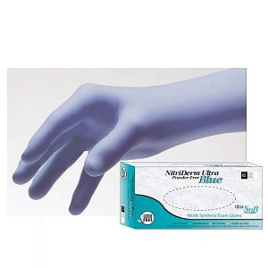 Innovative Healthcare NitriDerm Ultra Blue Nitrile Gloves - NitriDerm Ultra Nonsterile Powder-Free Nitrile Exam Gloves, Blue, Size S - 157100