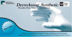 Innovative Healthcare DermAssist PF Vinyl Gloves - Synthetic Exam Glove, Powder-Free, Size L - 161300