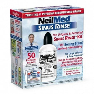 Neilmed Pharmaceuticals Inc NeilMed SINUS RINSE Saline Nasal Kits - NeilMed SINUS RINSE Complete Saline Nasal Kit with 50 Regular Mixture Packets - 3458619