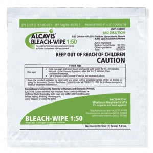 Angelini Pharma Alcavis Bleach Surface Disinfectant Wipes - Alcavis Bleach Surface Disinfectant Wipes, 1:100 Dilution, 8" x 10" - 6025091