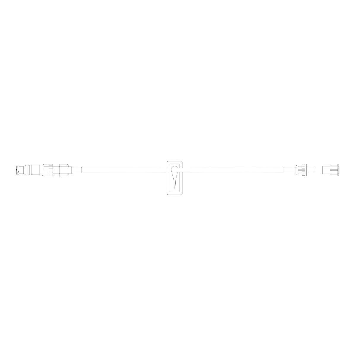 BD Microbore Tubing Extension Sets - Small Bore IV Extension Set with 1 Removable SmartSite Needle-Free Connector, Slide Clamp, Fixed Male Luer Lock, 8.5