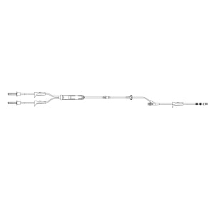 Becton Dickinson Pump Module Nonvented Blood Sets - Alaris 15-Drop Pump Module Nonvented Blood Sets with 180 Micron Filter, 3 Roller Clamps, SmartSite Needle-Free Valve 65" from 2-Piece Male Luer Lock, 122"L, 34 mL PV, Sterile Fluid Path - 10013037