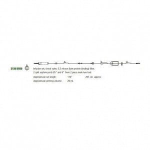 Becton Dickinson Pump Module Infusion Sets - 20-Drop IV Infusion Set with 2 Ports, 0.2 Micron Filter - 2130-0500