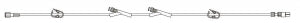 BD IV Extension Sets - 144" Small-Bore IV Extension Set with 8 mL Priming Volume, 2 SmartSite Needle-Free Valves, 2 Pinch Clamps and 2-Piece Male Luer Lock - C25005E