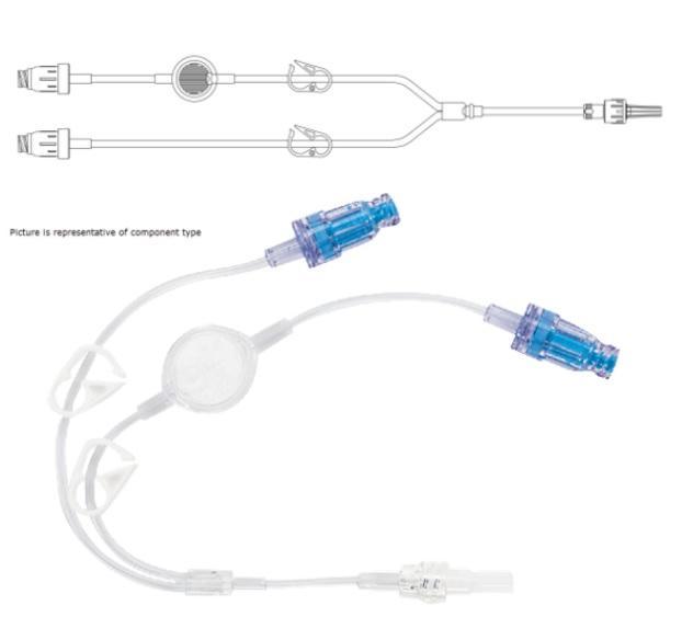 BD Bifuse Extension Sets - Bi-Fuse Micro Bore IV Extension Set with 2 Bonded MaxZero Needle-Free Connectors, 0.2 Micron Filter, 2 Slide Clamps, Spin Male Luer Lock, 7", 0.7 mL Priming Volume - MZ9271