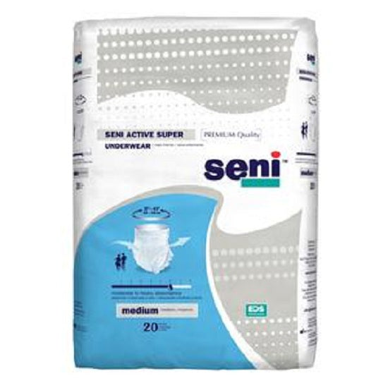 TZMO Seni Unisex Active Super Pull-On Underwear, Moderate to Heavy Absorbency, Medium, 31" to 43"