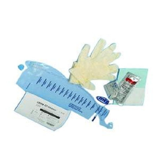 MTG Instant Cath Coude Closed System Kit with Vinyl Catheter with Introducer Tip and One Clear BZK Wipe, Sterile, Pre-lubricated, Latex-free - 16"