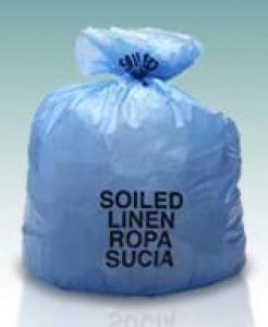 Inteplast Soiled Linen Bags - Soiled Linen Liner Roll, 30" x 43", 1.3 mL, Blue - BR3043XHVB