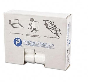 Inteplast HDPE Institutional Trash Can Liners - HDPE Trash Can Liner, Natural, 24" x 24", 6 mic, 7 - 10 gal. - S242406N