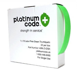 Platinum Code Smooth Tourniquets - Smooth Tourniquet, 1" x 18", Green - 48NLG-DBX