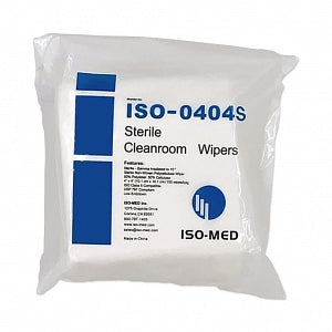 Iso-Med Cleanroom Dry Wipes - Nonwoven Sterile Cleanroom Dry Wipes, 50% Cellulose/50% Poly, 4" x 4" - ISO-0404S