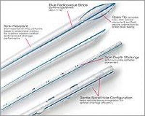 Atrium Medical Firm PVC Straight Thoracic Catheters - Straight Thoracic Firm PVC Catheter, 12 Fr - 15012