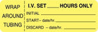 Centurion Centurion Nursing IV Tubing Labels - Yellow Wraparound IV Set Hours Only Initials Label - IVL1104